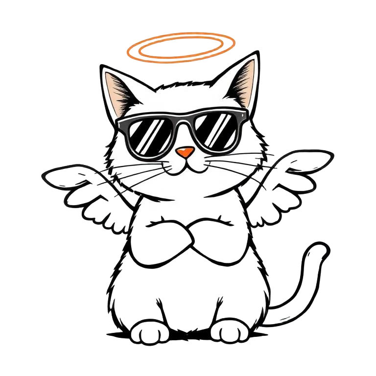 Angel Cat meme: Unbothered